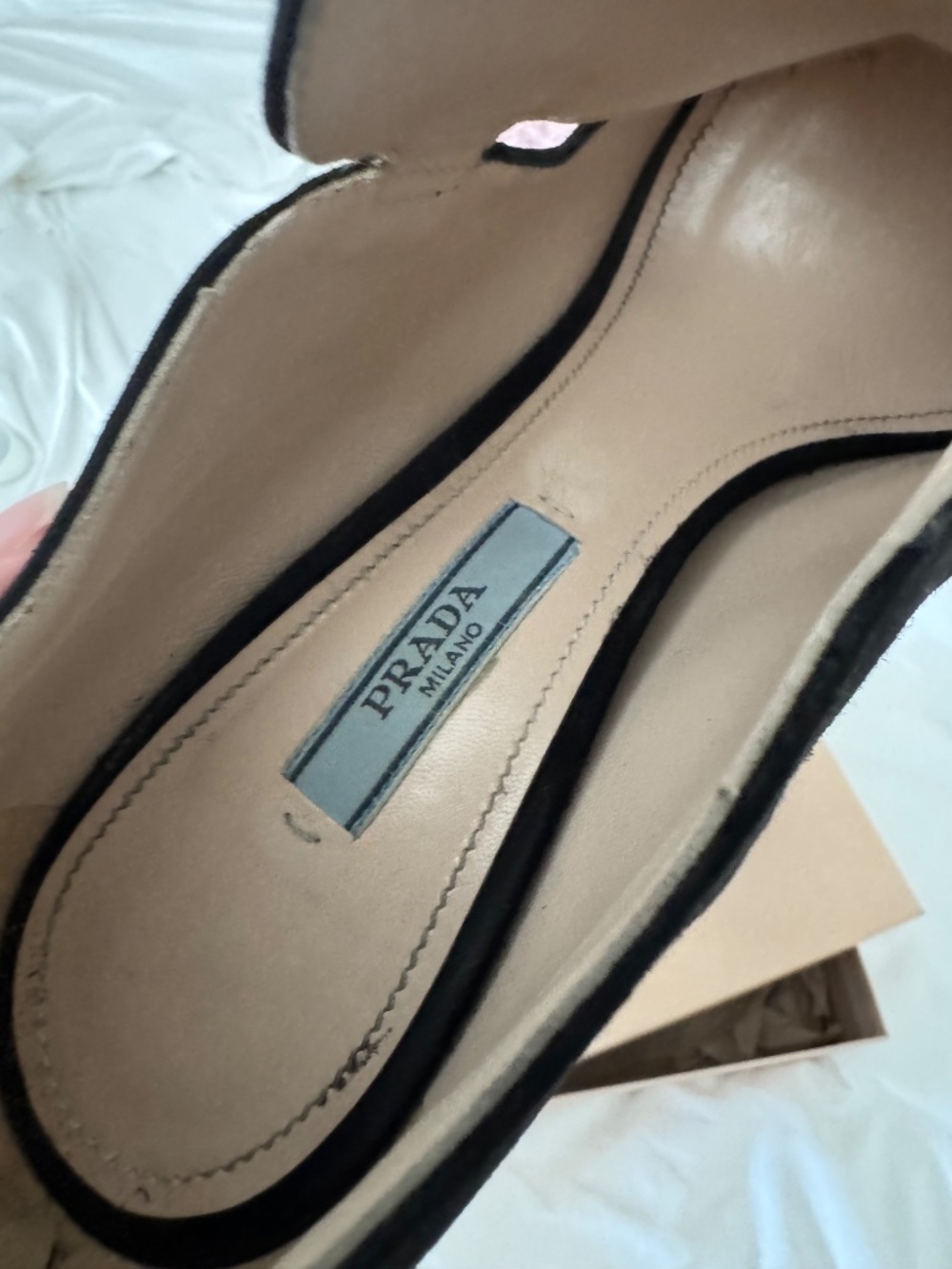 Prada black suede cut-out platform heals - Picture 4 of 6